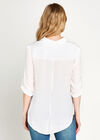 Drape Cross Over Long Sleeve Shirt, Cream, large