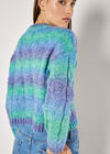 Boxy Space Dye Cable Jumper, Blue, large