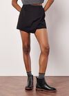 Tailored Woven Mini Skort, Black, large