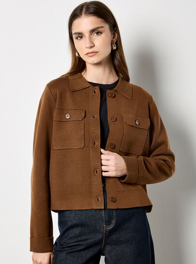 Patch Pocket Knitted Cardigan
