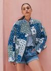 Patchwork Quilted Reversible Jacket, Green, large