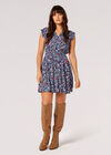 Garden Floral Mini Dress, Navy, large