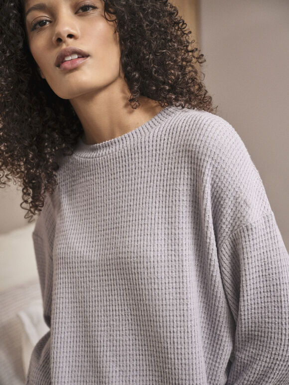 Waffle Lounge Top, Grey, large