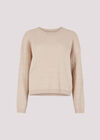 Fine Knit Cable Jumper, Stone, large