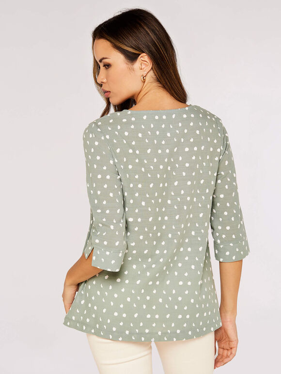 Irregular Spot Asymmetric Wrap Top, Mint, large