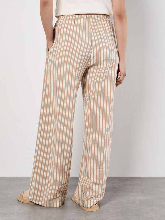 Wide Leg Stripe Trousers, Stone, large