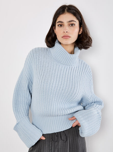 Chunky Knit Roll Neck Jumper