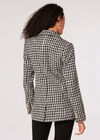 Dogtooth Tweed Blazer, Black, large