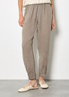 Pure Linen Tapered Joggers, Stone, large