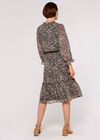 Watercolour Floral Midi Dress, Green, large