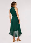 Halter Neck Ruffle Dress, Green, large