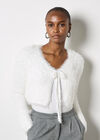 Fluffy Cropped Bolero, White, large