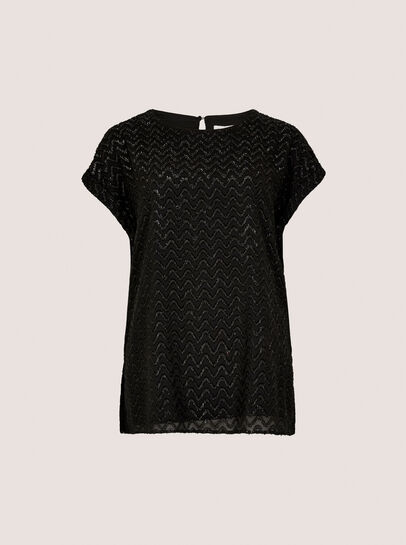 Shimmer Chevron Chiffon Top