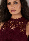 Guipure Floral Lace Top, Burgundy, large