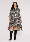 Curve Cheetah Shirt Dress, Stone, large