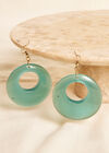 Blue Circle Earrings, Blue, large