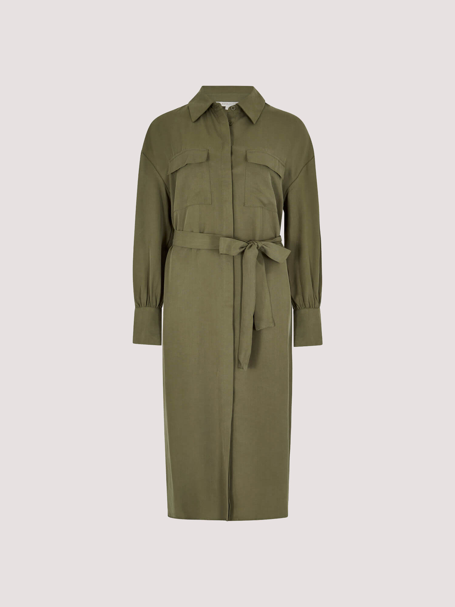 Utility Shirt Midi Dress Apricot Clothing
