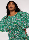 Ditsy Angel Sleeve Top, Green, large