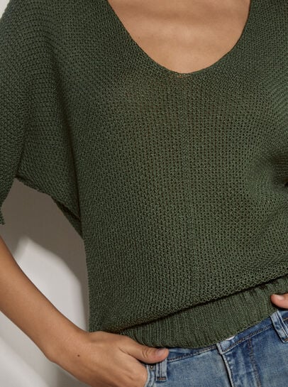 Waffle Open Knit Top