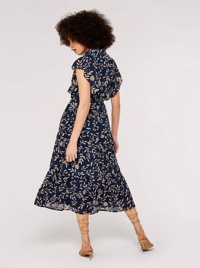 Ruffle Sleeve Midi Dress