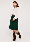 Knitted Boucle A Line Midi Skirt, Green, large