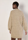 Flecked Knit Jumper Mini Dress, Stone, large