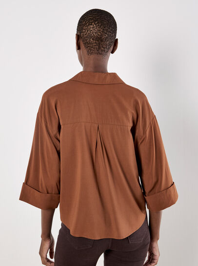 Open Collar Boxy Shirt