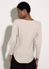 Diamante Ribbed Batwing Jumper, Stone, large