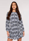 Ikat Mini Dress, Navy, large