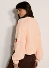 Chunky Knit Strawberry Cardigan, Peach, large