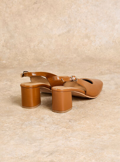 Mary Jane Heeled Leather Sandals