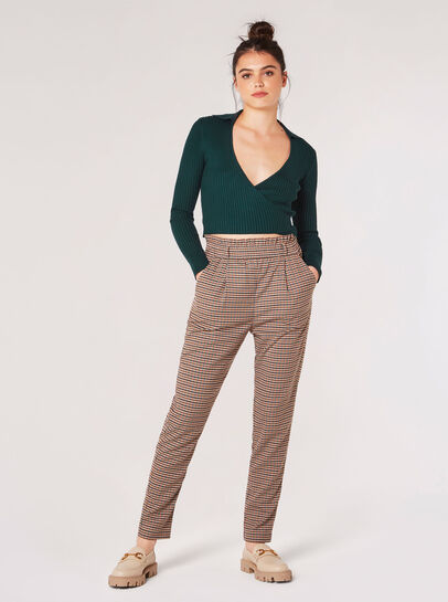 Ribbed Wrap Crop Top