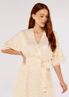 Satin Gold Foil Dress, Stone, large