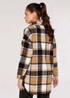 Checked Oversized Shacket, Stone, large
