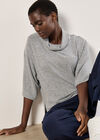 Soft Touch Cowl Neck Top, Light Grey / Silver, large