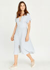 Gingham Button Midi Dress, Blue, large