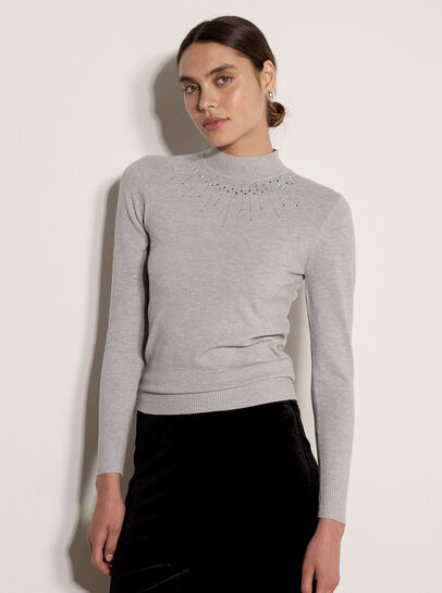 Rhinestone Gem Embellished Jumper