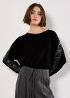 Diamante Snakeskin Sparkle Jumper, Black, large