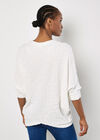 Textured Cotton Blend Top, White, large