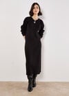 Fine Knit Cable Jumper, Black, large