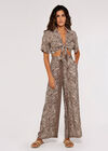 Zebra Palazzo Trousers, Brown, large