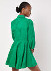 Tropical Embroidered Shirt Mini Dress, Green, large
