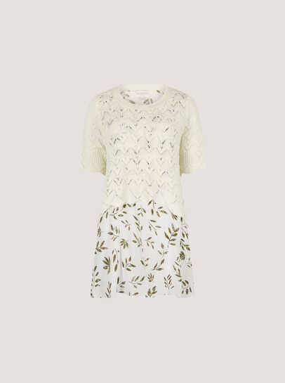 Pointelle Knit Layered Tunic Top