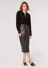 Animal Print Burnout Velvet Shirt, Black, large