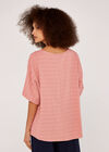Textured Oversized Necklace Top, Pink, large