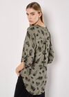 Botanical Leaf Lightweight Blouse, Khaki, large