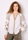 Aztec Embroidered Blouse, White, large