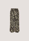 Batik Leaf Culotte Trousers, Black, large