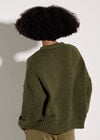 Embroidered Flower Jumper, Pine Green, large