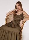 Twill Cami Maxi Dress, Khaki, large